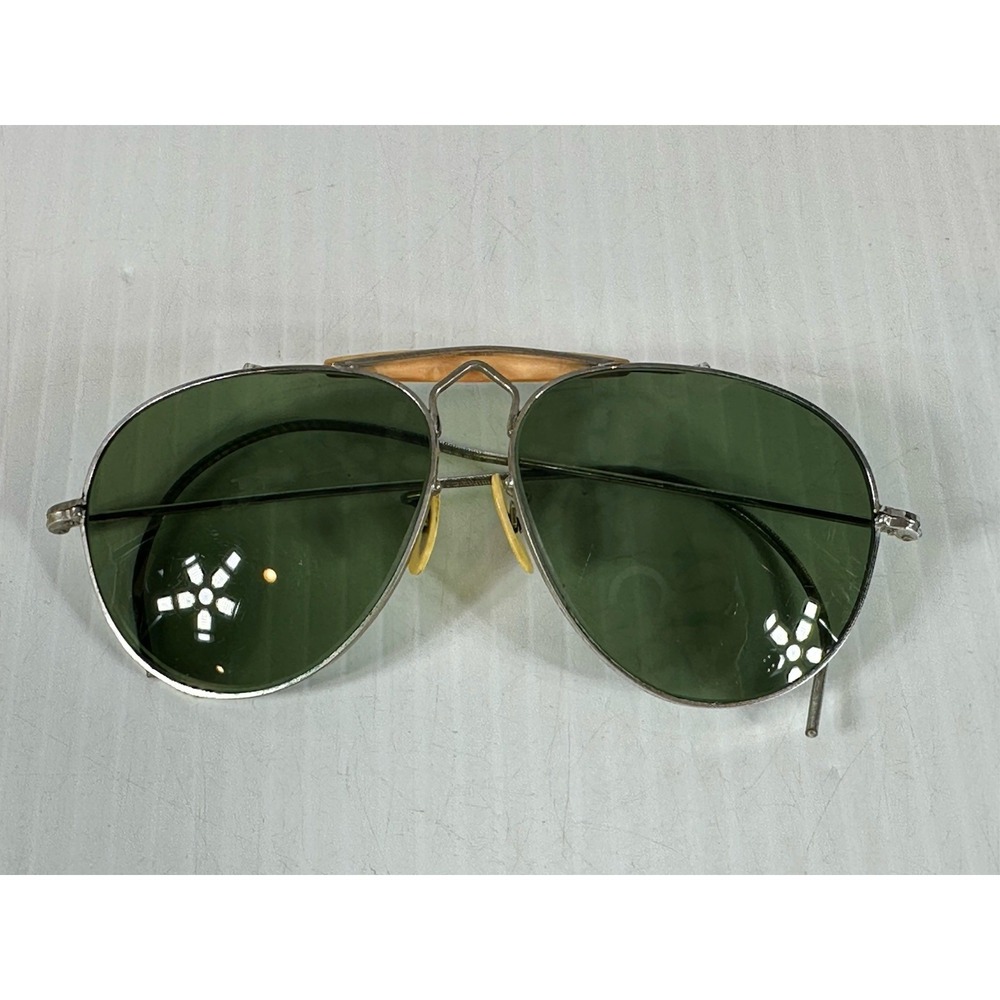 VTG Wilson Aviator Sunglasses Frames Cable Temple Bakelite Swirl Crossbar Pads